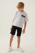 Batman Lisanslı L1692 With Emblem T-Shirt ve Kapri Alt Üst Erkek Çocuk Takımı - 5