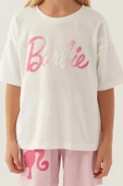 Barbie Lisanslı L1703 Patterned T-Shirt ve Şort Alt Üst Kız Çocuk Takımı - 3