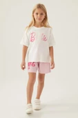 Barbie Lisanslı L1703 Patterned T-Shirt ve Şort Alt Üst Kız Çocuk Takımı - 5