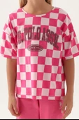 U.S. Polo Assn. Lisanslı US1811 Plaid T-Shirt ve Kapri Alt Üst Kız Çocuk Takımı - 4