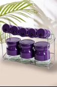 PEROTTİ SUN PURPLE 8 Lİ CAM BAHARATLIK  MOR 12290 - 1