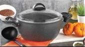 EDA COOKWARE ZETRA TENCERE DERİN GRANİT 26 CM GRİ  ZK-038 - 1