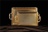 AROW PALERMO 2 Lİ TEPSİ DİKDÖRTGEN GOLD DC.TR.-3697 - 1