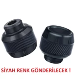 Motosiklet ,Scooter Ön Teker Koruma Takozu Karbon Detaylı (Siyah Renk) 16 Mm Millere Uygun_Supermoto thumbnail 1