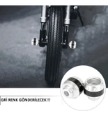 Motosiklet ,Scooter Ön Teker Koruma Takozu Karbon Detaylı Gri Renk 16 Mm Millere Uygun_Supermoto thumbnail 1