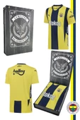 Fenerbahçe Orijinal Unisex 2024-2025 Yeni Sezon Sarı Lacivert Çubuklu Forma Hediyelik Ahşap Kutulu - 1