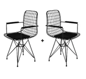 Knsz kafes tel sandalyesi 2 li mazlum syhsyh kolçaklı ofis cafe bahçe mutfak thumbnail 1