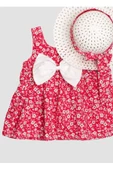 Bebek Elbisesi Şapkalı Çiçek Desenli Elbise - 3