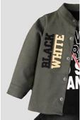Erkek bebek ceketli takım kot pantolon sweatshirt spor ceket üçlü takım pamuklu - 3