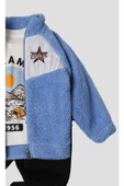 Kışlık peluş üçlü takım erkek bebek welsoft sweatshirt eşofman içi pamuklu - 7