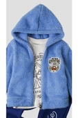 Kışlık tatlı peluş takım pamuklu 3’lü takım erkek bebek welsoft sweatshirt alt üst thumbnail 7
