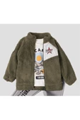 Kışlık peluş üçlü takım erkek bebek welsoft sweatshirt eşofman içi pamuklu - 8