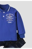 Polo bebek takımı yumuşak kot pantolonlu %100 pamuklu - 3