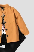 Erkek bebek ceketli takım kot pantolon sweatshirt spor ceket üçlü takım pamuklu - 9