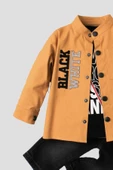 Erkek bebek ceketli takım kot pantolon sweatshirt spor ceket üçlü takım pamuklu - 8