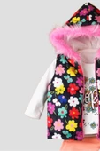 Bebek Şişme Mont Kapüşonlu Papatya Desenli Alt Üst Üçlü Takım - 8