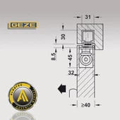 Geze Boxer Ankastre Kapı Kapatıcı Hidrolik 3-6 - 2