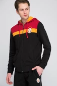 Galatasaray Orijinal Sweat Kapüşonlu Fermuarlı Siyah Sweat - 1