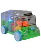 Ctoy Işıklı Sesli Şeffaf Minibüs Yeşil - 3