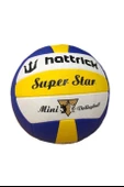 HATTRICK SUPERSTAR MINI VOLEYBOL TOPU SARI LACİVERT BEYAZ - 1