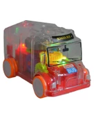 Ctoy Işıklı Sesli Şeffaf Minibüs Kırmızı - 3