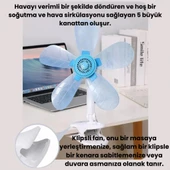 Polham Masaüstü Klipsli Sessiz Ayarlanabilir Açılı Mini Vantilatör, Ofis, Yatak Odası, Ev Tipi Vantilatör - 3