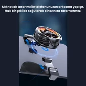 Polham 36W RGB Işıklı Kablolu Radyatörlü Telefon ve Tablet Soğutucu,Manyetik Mıknatıslı Soğutma Fanı - 4