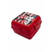 Piev 2 Bölmeli Kilitli Çatal Kaşıklı Minnie Mouse Beslenme Kabı Kırmızı - 4