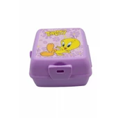 Piev 2 Bölmeli Kilitli Çatal Kaşıklı Tweety Beslenme Kabı Lila - 4