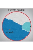 Elazığ  İli ve İlçeler Haritası  Dekoratif Kanvas Tablo 1330 - 6