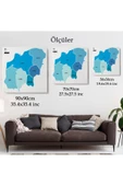 Uşak İli ve İlçeler Haritası  Dekoratif Kanvas Tablo 1477 - 5