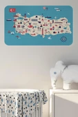 Eğitici ve Öğretici Cocuk Odası Türkiye Haritası Duvar Sticker-60x105-3874 - 1