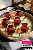 Madamev 6'lı Pleasure Borosilikat Cam Bardak Set Isıya Dayanıklı Keyfi Ala Kulplu Çay Fincanı Bardağı - 1