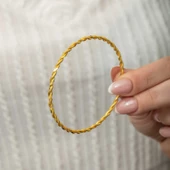 Lucky Life Gümüşş Gold Burgu Kadın Bilezik - 1