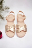 Çapraz Pudra Pembe Eflatun Kız Çocuk Sandalet - 3