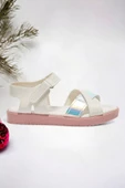 Çapraz Pudra Pembe Eflatun Kız Çocuk Sandalet - 2