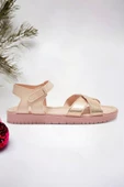 Çapraz Pudra Pembe Eflatun Kız Çocuk Sandalet - 2