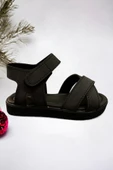 Siyah Cırt Cırtlı Unisex Bebek Sandalet - 2