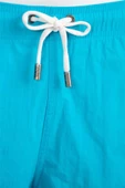 Turkuaz Su İtici Özellikli Naylon Kumaş Düz Renk Basic Erkek Plaj Deniz Şort Mayo - 540-Turkuaz thumbnail 6