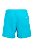 Turkuaz Su İtici Özellikli Naylon Kumaş Düz Renk Basic Erkek Plaj Deniz Şort Mayo - 540-Turkuaz thumbnail 2
