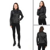 Spor Model Bayan Deri Ceket - 11