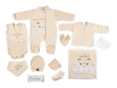 %100 Organik Pamuk Bebek Takımı Hastane Çıkışı Yenidoğan Set 10 Parça - 1