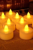 12 Adet Sarı Işıklı Led Mum El Mumu Tealight Piller Dahil Kullanıma Hazır - 1