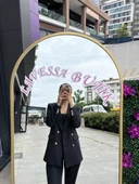 GOLD DÜĞMELİ ASTARLI BLAZER CEKET-SİYAH RENK - 1
