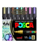 Uni Posca Su Bazlı Marker Seti 8li Metalik Renkler 1.8 2.5mm PC5M thumbnail 1