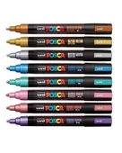 Uni Posca Su Bazlı Marker Seti 8li Metalik Renkler 1.8 2.5mm PC5M thumbnail 2