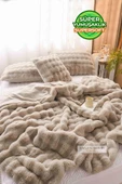 Evlen Home Collection Kürk Yorgan Tek Kişilik Dolgulu Peluş Yumuşak Wellsoft Çift Taraflı Yatak Örtüsü 2 Parça Set Loria - 8