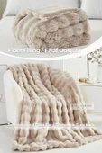 Evlen Home Collection Kürk Yorgan Tek Kişilik Dolgulu Peluş Yumuşak Wellsoft Çift Taraflı Yatak Örtüsü 2 Parça Set Loria - 12