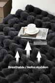 Evlen Home Collection Kürk Yorgan Tek Kişilik Dolgulu Peluş Yumuşak Wellsoft Çift Taraflı Yatak Örtüsü 2 Parça Set Loria - 3