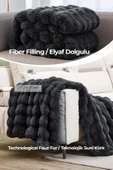Evlen Home Collection Kürk Yorgan Tek Kişilik Dolgulu Peluş Yumuşak Wellsoft Çift Taraflı Yatak Örtüsü 2 Parça Set Loria - 5